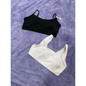 Essential Comfort Sports Bras Classic Black‎ & White Athletic Workout Bralettes